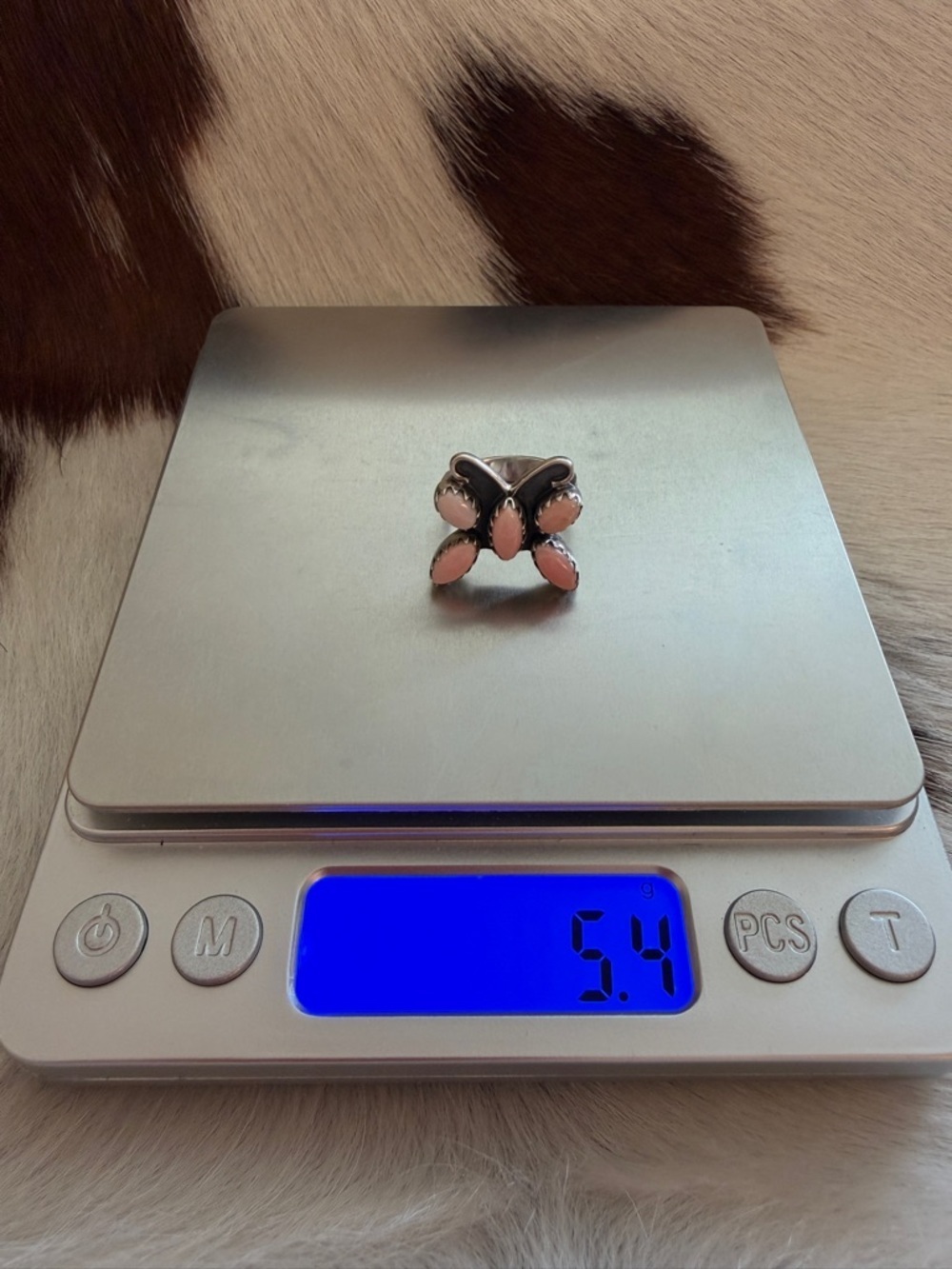❤️ Queen Pink Conch Butterfly Sterling Silver Western Navajo Style Size 6 Ring - Picture 6 of 12